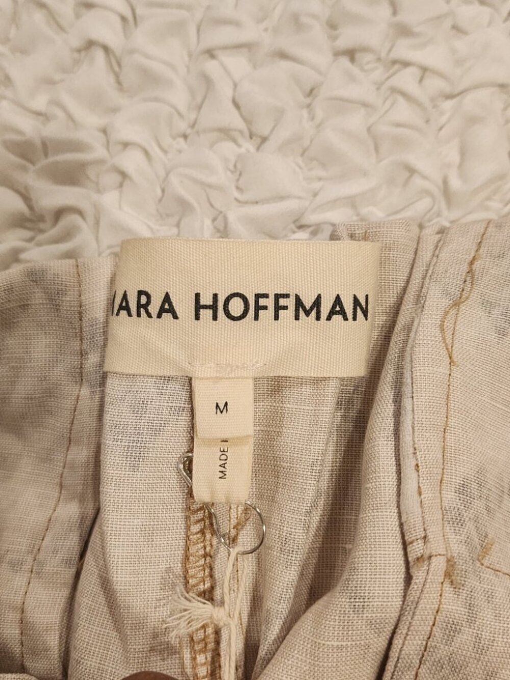 NWT Mara Hoffman Women Trousers Sand Multi Snake Print Paperbag Cropped - M - Picture 4 of 5